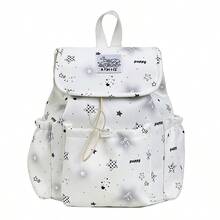 1pc Plaid Star & Bow Print Backpack, College Style Drawstring Flap Multi-Pocket Daily Bag, Suitable For Campus Daily Commute - Multicolor - View 15