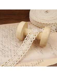 1pc 5.5 Inch Hollow Lace Trim Bow Ribbon, DIY Decorative Tape, Suitable For Flower Box, Hair Accessory, Fabric, Lingerie Sewing Accessories, Multi-Functional Hollow Lace Craft Tape, Suitable For Sewing Handmade Projects - A - View 2