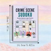 Ny Sudoku Detective pusselbok, detektivmysterier med logikpussel, kombinerar sudoku och detektivresonemang, inkluderar rumsliga ledtrådar och dolda målkaraktärer, utmärkt träning för logiskt tänkande, flera stilar tillgängliga (penna ingår ej) - Ett stycke - Visa 6