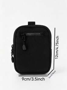 1pc Small Storage Pouch With Front Zipper Compartment, Outdoor Portable Key Earphone Coin Purse Hanging Bag - Multicolor - View 11