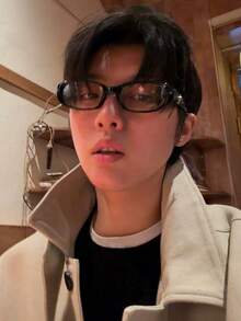 1對男士時尚休閒個性化星星裝飾黑色鏡框透明鏡片眼鏡 - 彩色 - 查看 8