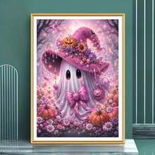1PC DIY 5D Diamond Painting Kit Ghost Pattern - Round Full Drill Art Mosaic Craft, Home Wall Decor, Unframed - No Frame - View 2