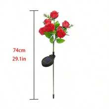 1pc 5-Head Solar Rose Lights, Outdoor Garden Decoration, Ground Stake Lawn Lights, LED Artificial Flower Lights, Solar Decorative Lights, Suitable For Yard, Patio, Landscape, Pathway, Lawn, Sidewalk (Pink, White, Blue, Yellow, Red, Purple) Holiday Party Decoration Lights - X7-5-head Rose - View 11