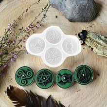 1pc Silicone Candle Mold, Symbol Silicone Mold, Suitable For Tea Candles, Wax Blocks, Plaster Decor And Epoxy Resin Casting DIY Mold, Used For Home Decor, Suitable For Various Holiday Decorations - 4-hole Symbol Mold - View 4