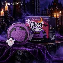 KORMESIC Mainan Kejutan Halloween Bola Garam Mandi 1 Buah Minyak Esensial Bom Mandi Gelembung Berbusa dengan Mainan Misteri Hantu untuk Perawatan Tubuh Spa - Bola garam mandi - View 2