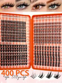 496/544/640/400 قطعة رموش فردية متجمعة، أنماط هجينة 30D-150D. مجموعة رموش DIY كثيفة وناعمة قابلة لإعادة الاستخدام. تخلق مظهرًا طبيعيًا وساحرًا. مثالية للاستخدام المنزلي، سهلة التطبيق للمبتدئين والمحترفين على حد سواء. - D - مشاهدة 7