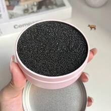 Round Makeup Brush Cleaning Case With Removable Sponge (1 Or 2 Pieces); Includes A Single-Layer Replacement Core; Dry Cleaning Case; Beauty Tool For Home Or Travel; For Women And Girls. - Multicolor - View 3