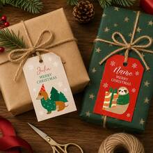 Custom Christmas Gift Tags, Festive Personalized Name Gift Cards For Holiday Wrapping, Customized Name Present Labels, Customizable Xmas Party Favor Tags, Pet Style, Secret Santa Gift, Stocking Stuffer, Merry Christmas, Christmas Ornaments, Family - Style a - View 7