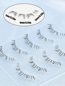 5 Pairs Transparent Stem Natural False Eyelashes, Japanese Anime Style Exaggerated DIY Cosplay Lower Lashes, Reusable, Suitable For Women And Girls, Comfortable Strip False Eyelashes - Multicolor - View 3