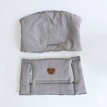 1pc Baby Cute Bear Pattern Multi-Color Removable Washable High Chair Seat Cushion, Soft Skin-Friendly Anti-Slip, Essential For Complementary Feeding Period, Easy Installation, Machine Washable, Fits Multiple High Chair Models - Grey - View 5