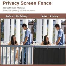 2'6'' X 2' Balcony Privacy Screen, HDPE Patio Railing Cover Fence - Black - View 4