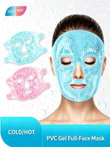 1/2PCS Ice Gel Face Mask,Reusable Cooling Gel Bead Face Mask With Adjustable Strap,Cold Compress Mask,Chilled Facial Mask,Face & Eye Cooling Mask,Cooling Eye Mask,Cold Gel Face Mask,Skincare,Puffy Face Care,Home Spa,Travel,Relaxation,Daily Use - Bead-infused Facial Mask - View 8