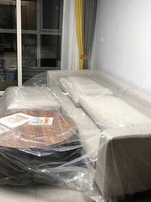 1pc Waterproof Plastic Furniture Dust Cover, Transparent Dust Film For Bed, Sofa, Cabinet, Table And Chair, Dust-Proof And Oil-Smoke Protection, Multi-Functional Plastic Protective Cloth, Dust-Proof Furniture Protective Cover - Multicolor - View 7