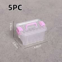 Colorful Buckle Mini Storage Bins, Stackable Clear Plastic Tiny Box, Portable Small Container For Jewelry Beads, Miniature Scene Decor, Fidget Relax Toy For Desk Decoration - Multicolor - View 9