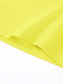 Autumn/Winter Ribbed Cotton Long Sleeve Top For Girls, Casual Sporty College Style - Bright Yellow - View 7