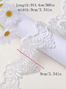 New Multicolor Lace Embroidery Bone Lace Tulle Fabric With Handmade Beaded Sequin Decor For Garments, Bridal Dresses, Accessory Supplies Material, Length: 91.4cm, Width: 12.5cm - Multicolor - View 35