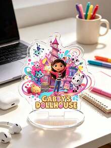 MASSDI Gabby Acrylic Tabletop Standee, Magic Castle Full‑Character Pattern Desktop Centerpiece Ornament, Transparent Acrylic Display Decor For Theme Party Table Setting & Indoor Desktop Collection Decoration - Multicolor - View 7