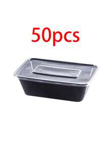 1/10/20/50pcs 750ml Black Thickened Takeout Food Containers With Lids, Microwave And Freezer, Reusable, Suitable For Restaurants, Bars And Cafes - Multicolor - View 7