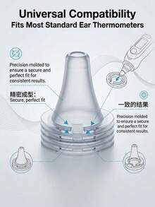 Universal Ear Thermometer Covers, Disposable | Fits Probe | Hygienic & Prevents Cross-Contamination, Home Temperature Measurement, Ear Thermometer Replacement Covers, High-Quality Thermometer Accessories, Protective Ear Thermometer Covers - White - View 5