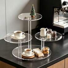 Multi-Layer Round Acrylic Display Stand, Detachable Tiered Trays, Suitable For Wedding, Birthday Party Jewelry Display, Desktop Storage Organizer - Multicolor - View 7