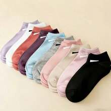 1/5/10/20 Pairs Women's Solid Candy Color Boat Socks, Breathable Sweat-Absorbing Invisible Socks, Suitable For Daily Wear, Sports, College Style, All Seasons, Random Colors - Multicolor - View 2