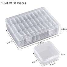 31pcs Transparent Plastic Storage Box, Perler Bead Storage, Gift Box Jewelry Box Accessory Storage Box, Packaging Box Mini Transparent Bead Storage Box With Hinged Lid, Space Saving, Back To School - A - View 13