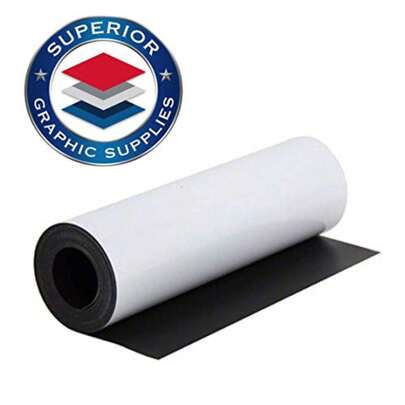 Magnetic White Material - Extremely Strong And Flexible Magnetic Sheet Roll Matte White -30 Mil/ 0.03" Thickness - 24"W X 60"L