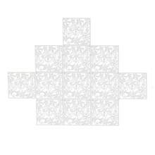 SHIOUCY 12-Panel Hanging Foldable Room Divider, White PP Hollow-Carved Privacy Screen For Space Partition & Home Decor - White - View 8