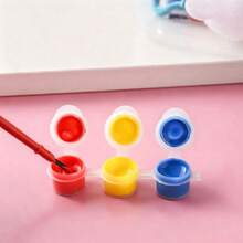 1 Set Random Color Fluid Painting Bear Keychain DIY Graffiti Painting Material Kit, Includes Paint, Small Spoon, White Bear Blank, Paintbrush, Keychain And Storage Box, Total 6 Pieces. Creative Handmade Bear Doll, Suitable For Back To School Season, Student Stationery, Halloween, Christmas Surprise Gift, Party Activity Gift, Holiday Activity Prop, Parent-Child Activity Prop - Multicolor - View 5