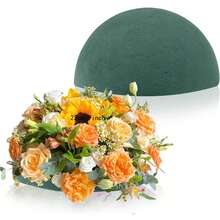 1pc Large Size Green Wet-Dry Floral Foam Ball, DIY Artificial Flower Bouquet Crafting Supplies For Wedding - A - View 2