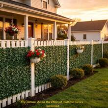 3pcs Total 120.71" [1pc 40.24"] Green Ivy Leaf Artificial Fence Panel, Garden Decor, Outdoor Swimming Pool, Balcony, Store, Privacy Screen, Low Maintenance And Durable - Green - View 8