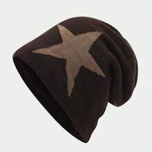 1pc Men's Star Jacquard Knit Beanie With Warm Lining - Multicolor - View 16