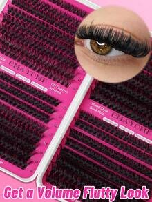 640/1280 Clusters DIY Eyelash Extension Kit, Classic DD Curl, 50D+60D+80D+100D Dense False Eyelashes, Soft & Curly, Exquisite Craftsmanship, Lightweight & Comfortable, Reusable, Easy To Apply, - D - View 7