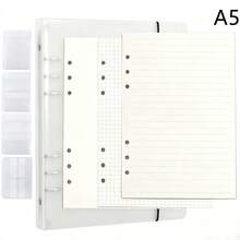 A5 6-Ring Transparent PVC Loose Leaf Notebook, Replaceable Loose Leaf Diary, Includes Lined/Grid/Blank Refill Paper And Loose Leaf Pockets, DIY Planner Storage Notebook, School Office Stationery - A5 - View 1