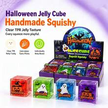 1 Peça Brinquedo Macio Estético de Cubo de Halloween, Formato Quadrado Criativo, Brinquedo de Alívio de Estresse com Rebote Lento ASMR Elástico, Decoração de Mesa Inovadora, Favorito de Festa de Feriado Fofo, Adequado para Colecionadores Adolescentes, Enviado Aleatoriamente - Multicolorido - Visão 3