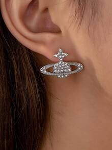 1 Pair Elegant Fashion Planet Stud Earrings, Suitable For Women's Daily Wear - Silver - View 13