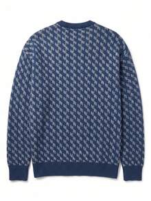 ANDREILEE Men's Fashion Street Style Casual Daily Commute Versatile Home Vacation V-Neck Long Sleeve Loose Button-Up Cardigan Ribbed Hem Knit Sweater Autumn/Winter - Blue - View 7
