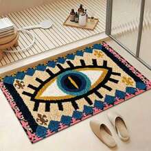 1pc Evil Eye Pattern Design Bathroom Mat, Soft Bathroom Rug, Door Mat, Suitable For Bedroom, Kitchen, Entrance, Indoor Use, Home Decor Accessory, Great Housewarming Gift Choice - A - View 2