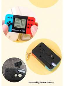 1pc Vintage Mini Black & White Game Console Keychain, Mini Game Console Pendant, Halloween, Christmas Gift, Bag Charm, Pendant, Birthday Gift (Button Battery Powered) - Multicolor - View 13