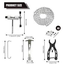 6/7/8 Speed Bicycle Chain 116 Links – Bicycle Chain With Chain Breaker, 3 Quick Links, Clamp, Hook, Wear Indicator, Mountain Bike And Road Bike Maintenance Kit - Multicolor - View 4