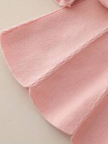 Tween Girl Heart Pattern Long Sleeve Sweater And Knitted Skirt Set - Pink - View 3