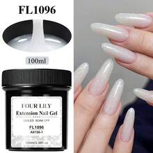 FOUR LILY 100ml Glitter Extension Gel - Gel Ekstensi Kuku UV/LED yang Dapat Dilepas dengan Kilauan, Ekstensi Cepat untuk Manikur DIY & Salon - MultiWarna - View 8