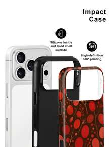 Black And Red Retro Cherry Print Case For IPhone18 Pro Max,17,17Pro Max,16Pro,15Pro Max,13pro,15,14,14Pro,13,12,11 - Dark Fruit Polka Dot - View 2