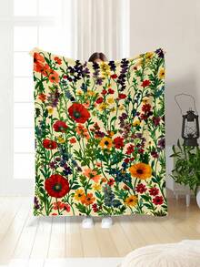 Soft & Comfortable Exquisite Printed Cute Animal Blanket, 2D Flat Print Pattern Multi-Purpose Blanket For Sofa, Bed, Outdoor Camping, Leisure, Home, Picnic, Travel, All Seasons, Modern Style, Polyester, Machine Washable - Multicolor - View 9