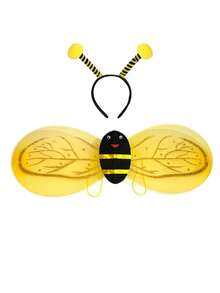 4pcs Cute Bee Costume Set: Bee Dress + Headband + Bee Wings + Striped Socks, Perfect For Carnival, Festivals, Parties And Role Play, Halloween Cosplay - Multicolor - View 9