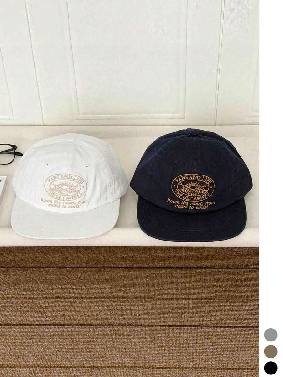 1件復古格紋字母刺繡軟頂5片式鴨舌帽，薄款寬平帽簷嘻哈遮陽帽，字母刺繡軟頂復古平帽簷棒球帽，女款春夏薄款大帽簷防曬5片帽，街頭平帽簷嘻哈棒球帽，格紋棒球帽，美英學院風，男女通用大頭圍防曬運動鴨舌帽