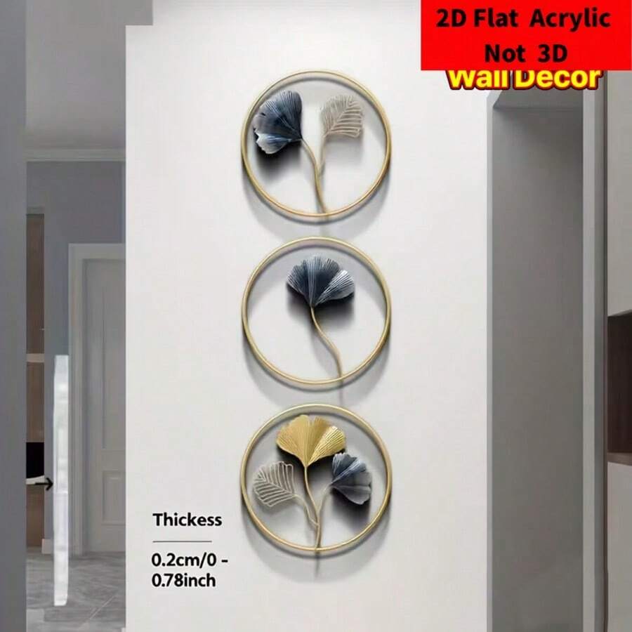 2D Flat Acrylic Ginkgo Wall Decor, Minimalist Modern Acrylic Art Hanging Ornament. Clear Natural Ginkgo Pattern, Transparent Texture Resistant To Deformation, Vintage Atmosphere. Versatile For Living Room, Bedroom, Children's Room Walls, Easily Decorate Home Space, Enhance Interior Style, Ideal Decorative Ornament For Soft Furnishing And Wall Arrangement. - 1 YEAR - View 1