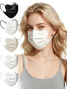 100/10pcs Individually Wrapped 3-Ply Disposable UV Protection Face Masks, Unisex Full Coverage Face Shield, Single And 10-Piece Packs Available, Suitable For Daily Outdoor Use - Multicolor - View 1