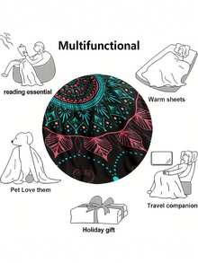 1pc Modern Style Soft & Comfortable Blanket, Minimalist Cool Design, Multi-Purpose Throw For Sofa, Bed And More, Outdoor Camping & Leisure Blanket, Suitable For Home, Picnic, Travel, All-Season Comfort, 280gsm Polyester, Machine Washable - Multicolor - View 6