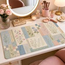 Grey Rose Patchwork Extended Mouse Pad, Cozy Quilted Garden Style Desk Mat, Soft Floral Pattern Computer Pad, Wide Keyboard Mat, Suitable For Country Style Office, Dorm, Laptop Setup, Handmade Decor, Gift, Non-Slip Rubber Bottom - View 24